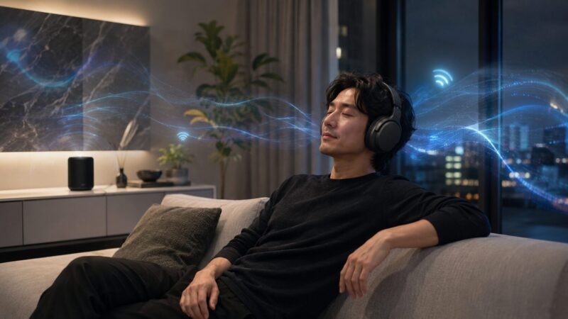 Arya WiFiのワイヤレス再生をイメージしたリスニングシーン