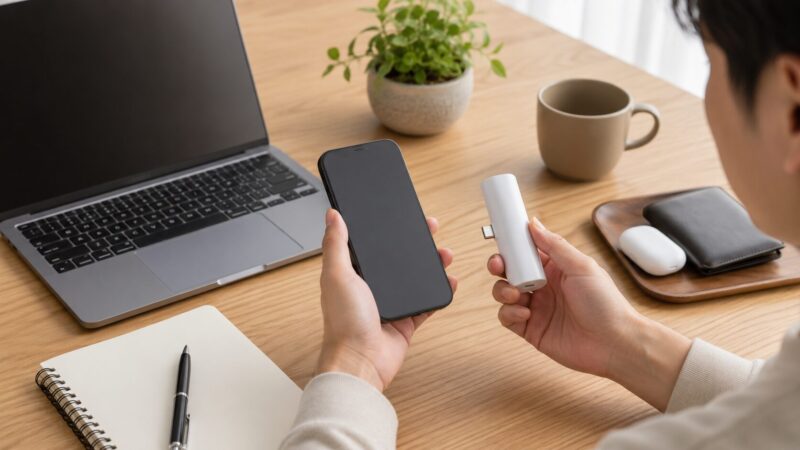 モバイルバッテリーの評判を使用目的で確認するイメージ