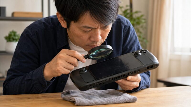 中古Steam Deckの状態や保証を確認するチェック場面