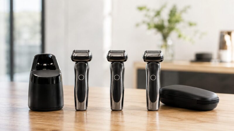 Proプラスと型番ごとの付属品の違いを比較するシェーバー画像