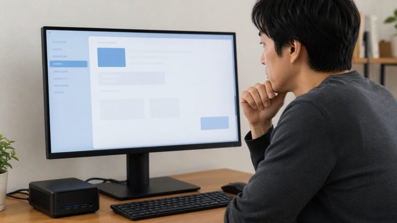 ACEMAGIC購入後にWindowsライセンス認証を確認する様子