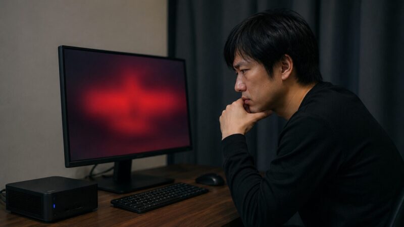 ACEMAGICのウイルス騒動を確認する日本人男性