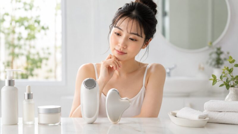 パナソニック系美顔器の総合ケア型とかっさ型を比較するイメージ