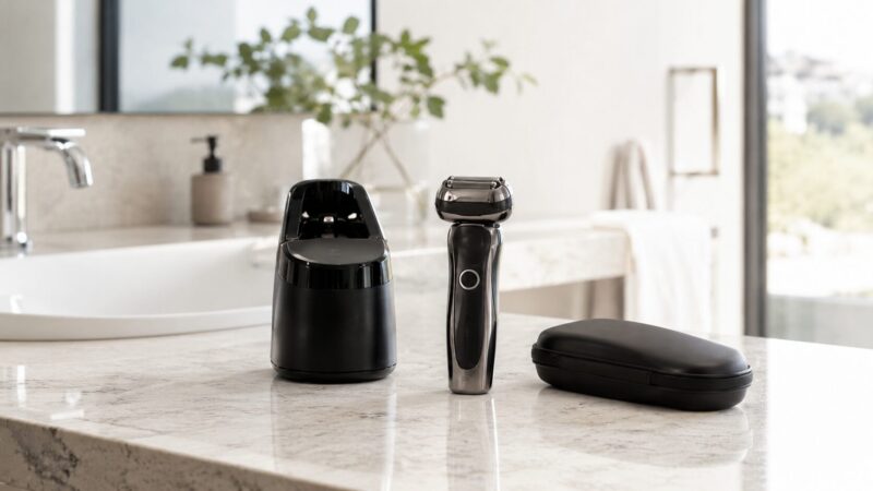 ブラウンシリーズ9 Pro本体と洗浄器を並べたレビュー総評イメージ