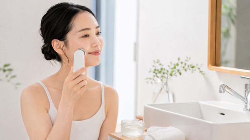 メディキューブ美顔器を低レベルから慎重に使い始める日本人女性