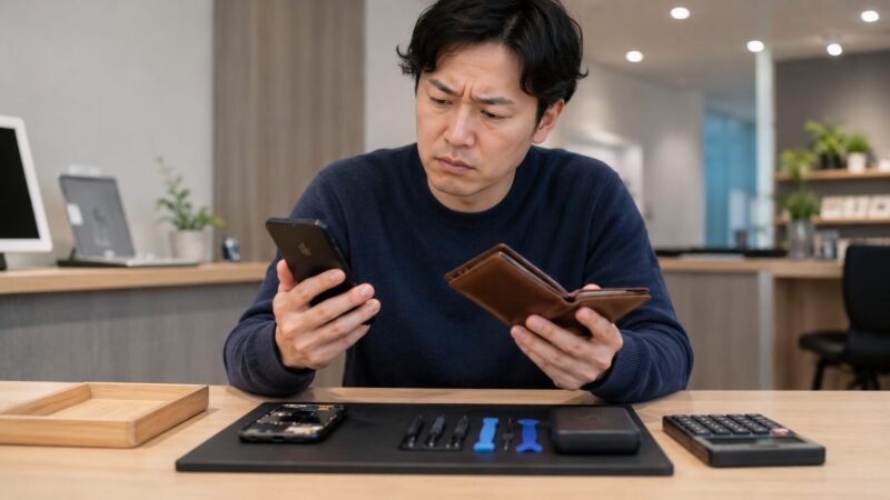 Galaxyの修理費用が高いと感じて悩む日本人男性