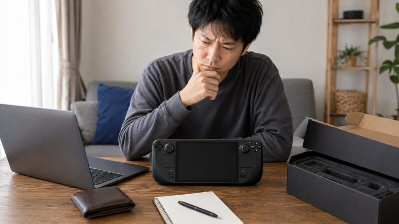 Steam Deckの価格が高い理由を考えながら購入検討する様子