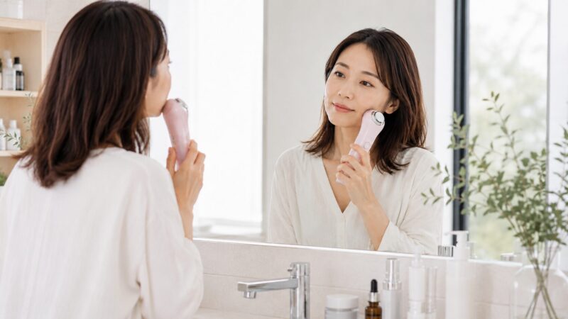 美顔器の効果を過度に期待せず毎日のスキンケアとして使う日本人女性