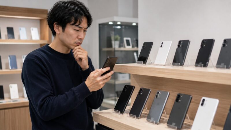 Galaxyが売れないと言われる背景と中古スマホのリセールを考える様子