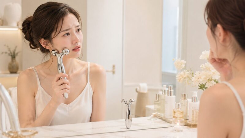 大きめ美容ローラーのサイズ感に迷う女性