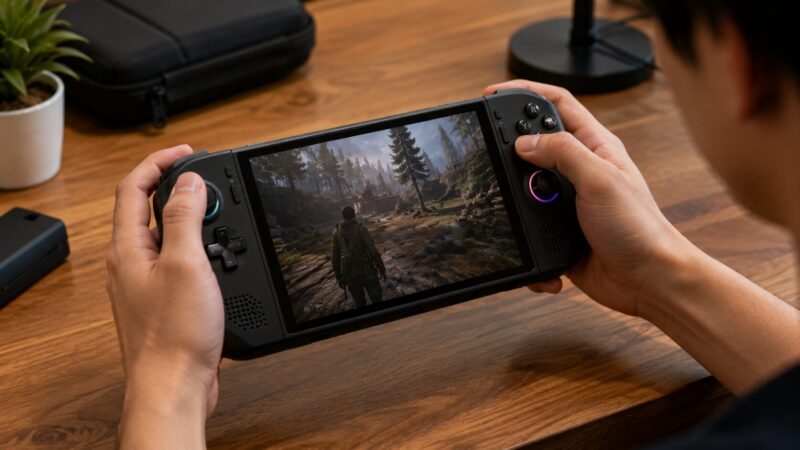 MSI Clawの操作性と使い勝手を確認する手元のイメージ