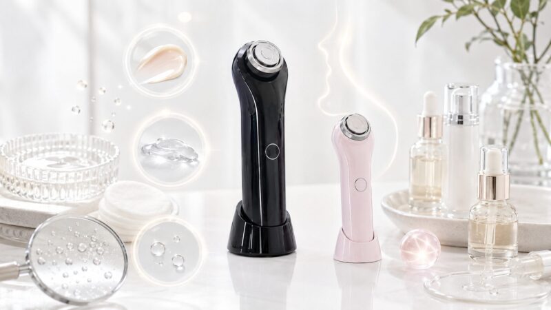 多機能美顔器とシンプルなミニ美顔器のモードの違いを表すイメージ