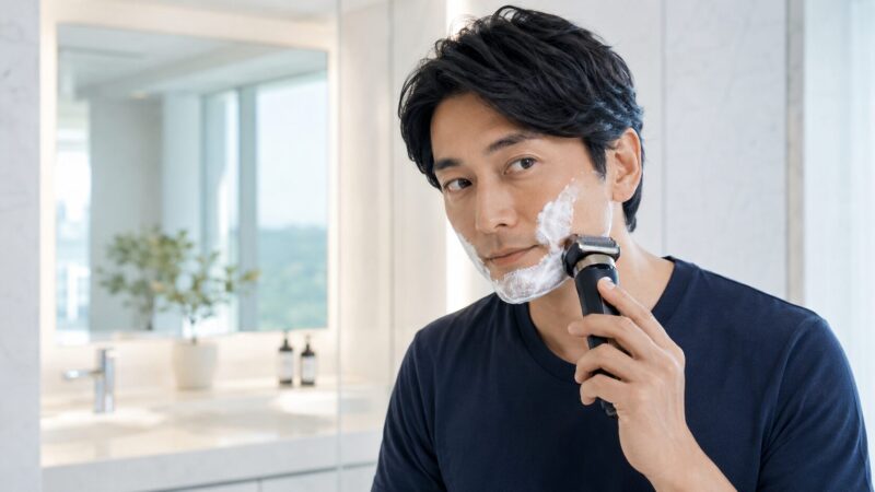 ブラウンシリーズ9 Pro系シェーバーで肌にやさしく深剃りする日本人男性
