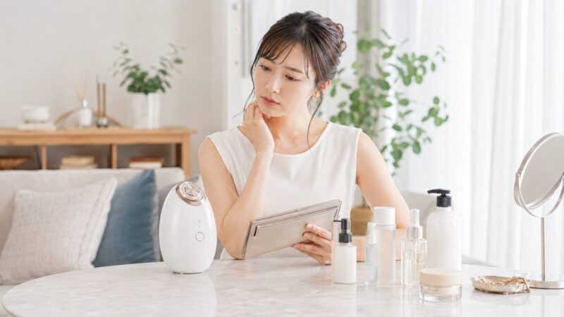 美顔器を肌悩みと予算で選ぶ日本人女性のイメージ