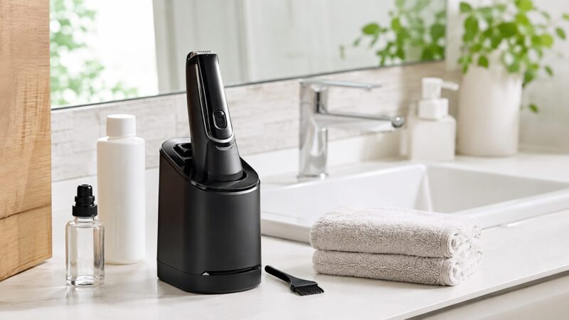 自動洗浄機と手洗い用品を並べて手入れ頻度と手間を比較するイメージ