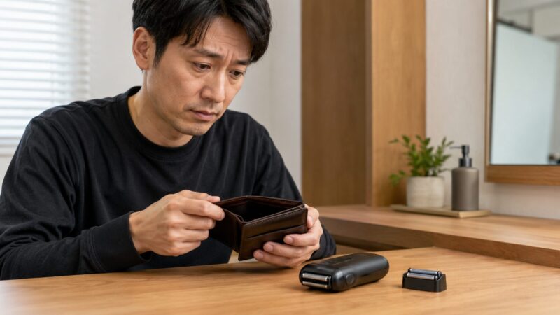 パームインシェーバーの価格と維持費で購入を迷う男性