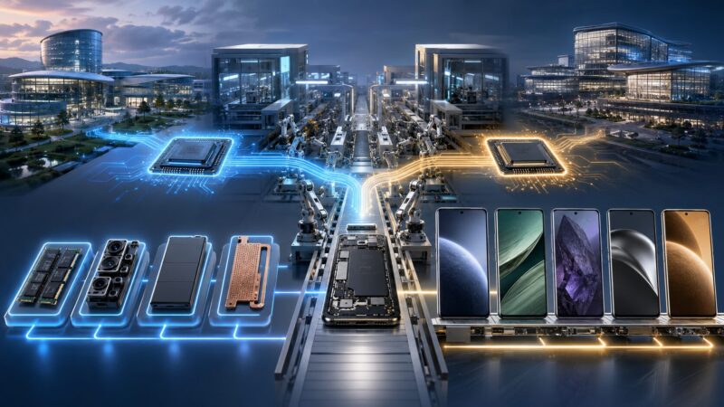 半導体会社がSoCを開発しスマートフォンメーカーが製品化する関係