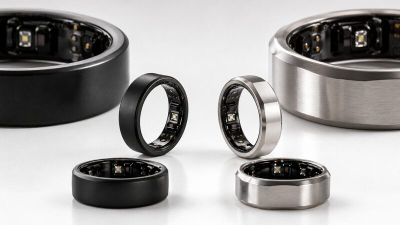 SOXAI RING 2とOura Ring 5をイメージした形状とセンサーの比較