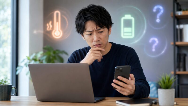 Snapdragon端末の発熱や電池持ちに不安を感じる日本人男性