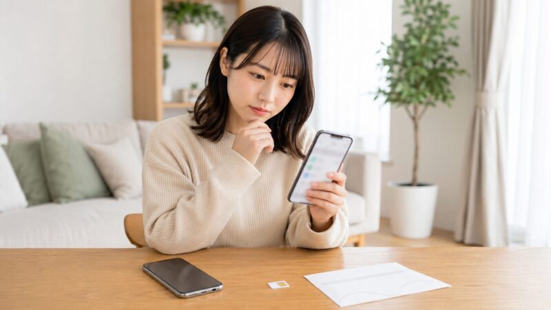 プレゼントされたiPhoneの契約や設定を確認する様子
