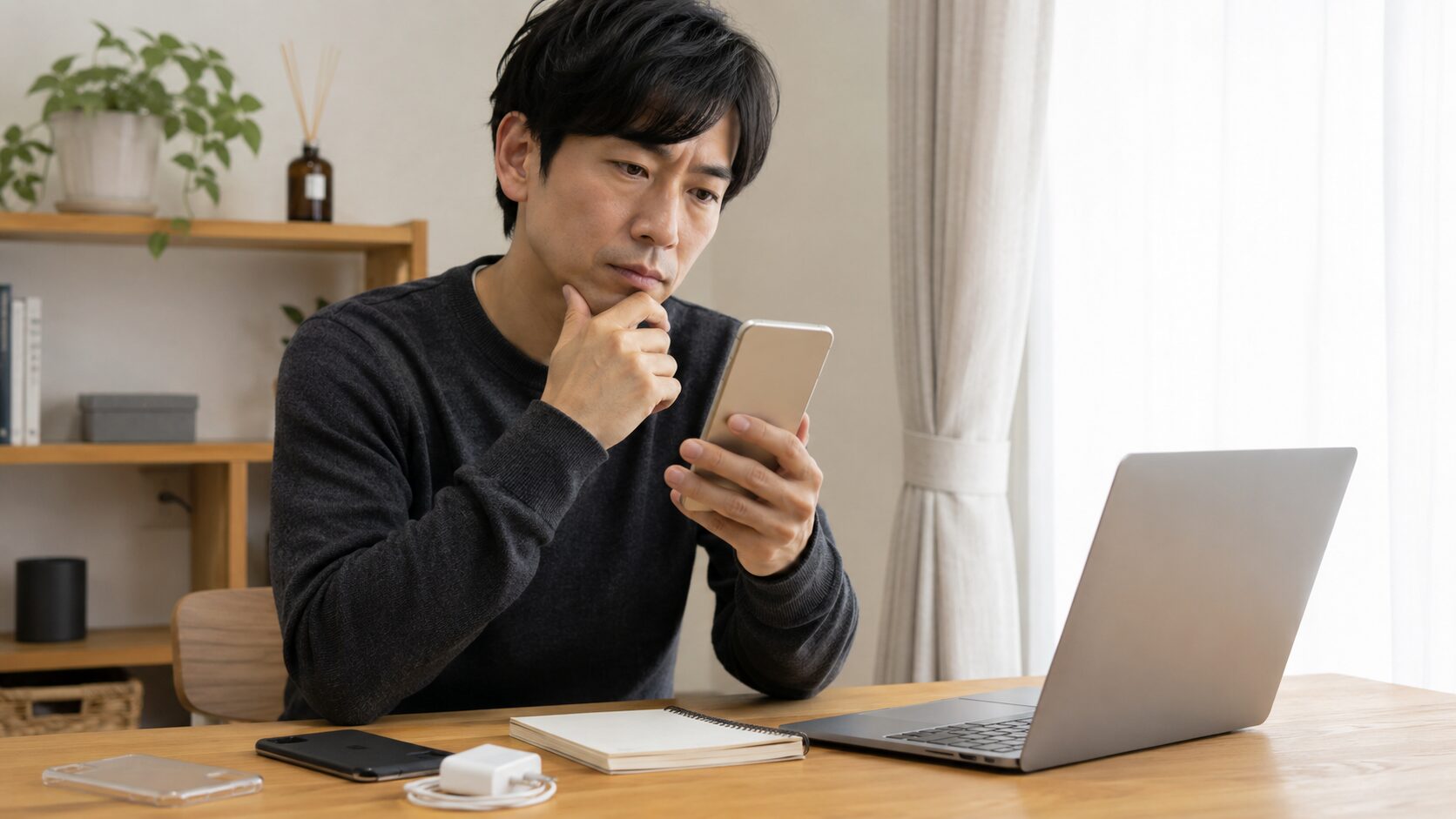 motorola edge 50s proのレビュー前に本体や付属品を確認する様子