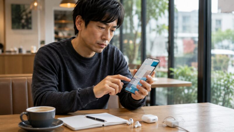 motorola edge 50s proを日常使いで操作している実践レビュー風の写真