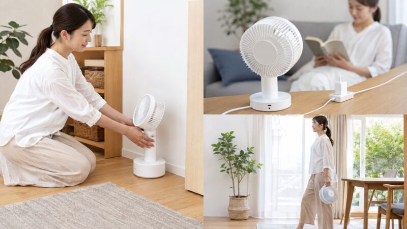 充電ドックやUSB給電を活用したコードレスサーキュレーターの対策