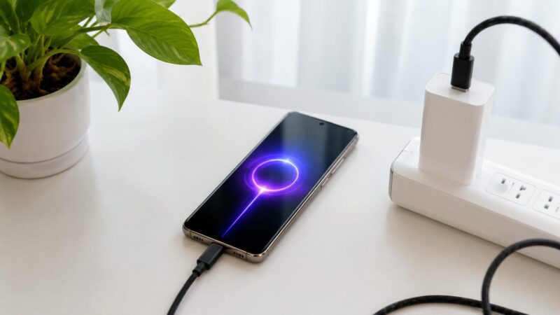 motorola edge 50s proを急速充電してバッテリー性能を確認する写真