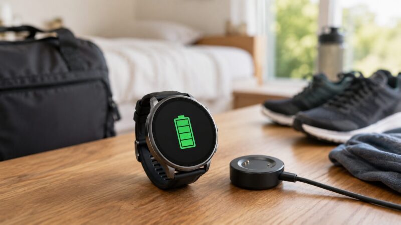 長時間バッテリーとマグネット充電に対応した大型スマートウォッチ