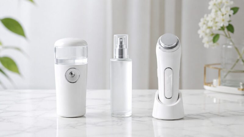 ミストデバイスと代替のミスト化粧品や美顔器を比較するイメージ