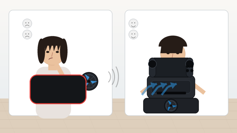 Switch2冷却ファンの不満レビューと満足レビューを左右で比較した画像