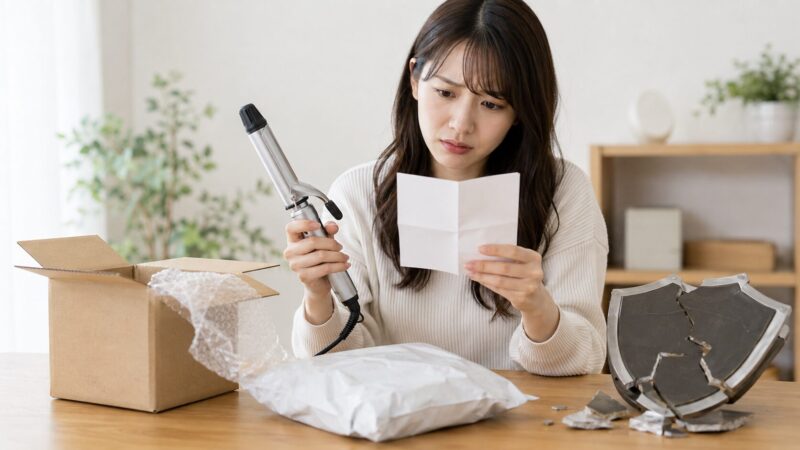 非正規の購入先でメーカー保証を受けられない可能性を確認する女性