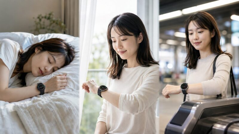 睡眠や心拍管理とキャッシュレス決済にスマートウォッチを使う日本人女性