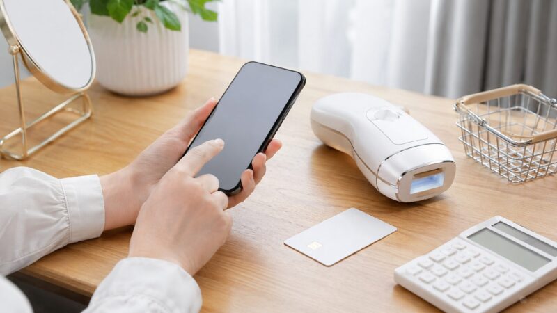 家庭用脱毛器の価格や保証を購入前に確認するイメージ