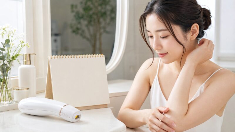 家庭用脱毛器を継続して使う頻度を確認するイメージ