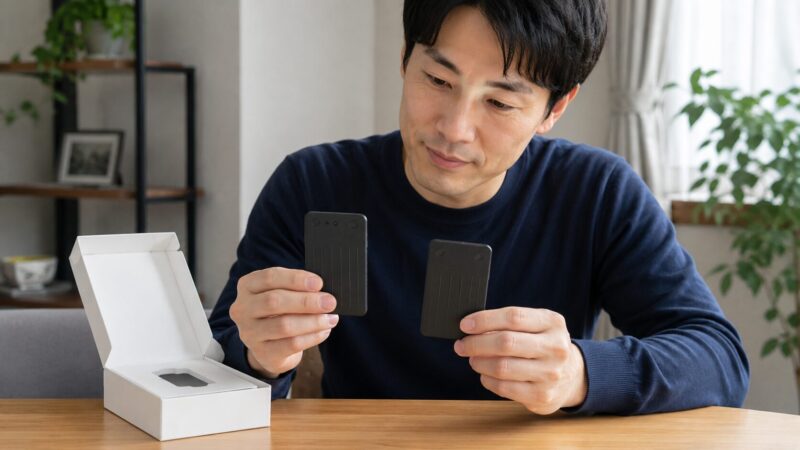 故障したPlaud Noteと同じカード型レコーダーへ買い直す男性