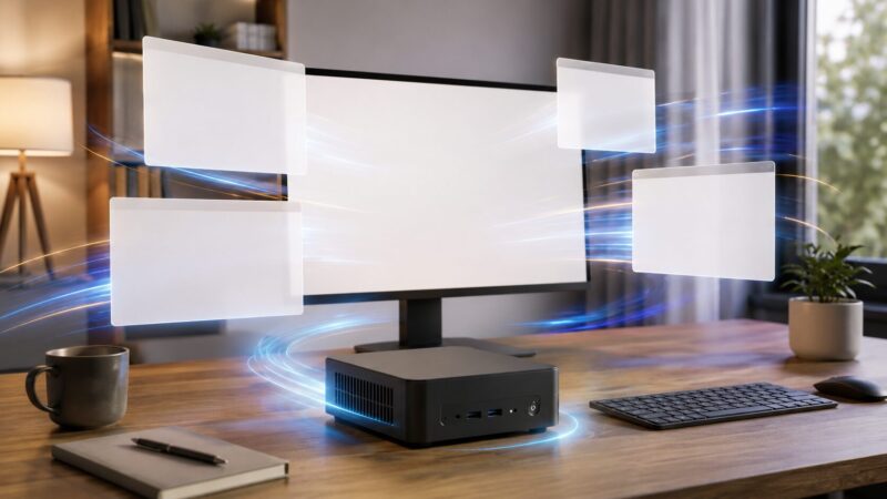 N97搭載ミニPCが軽作業をきびきび処理するイメージ