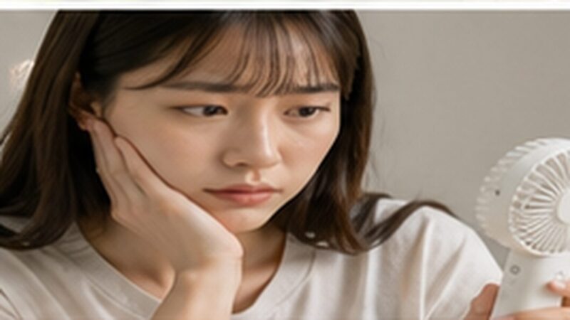 ミストハンディファンの効果に物足りなさを感じる日本人女性