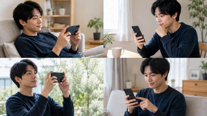少し古いスマートフォンを日常用途で快適に使う日本人男性