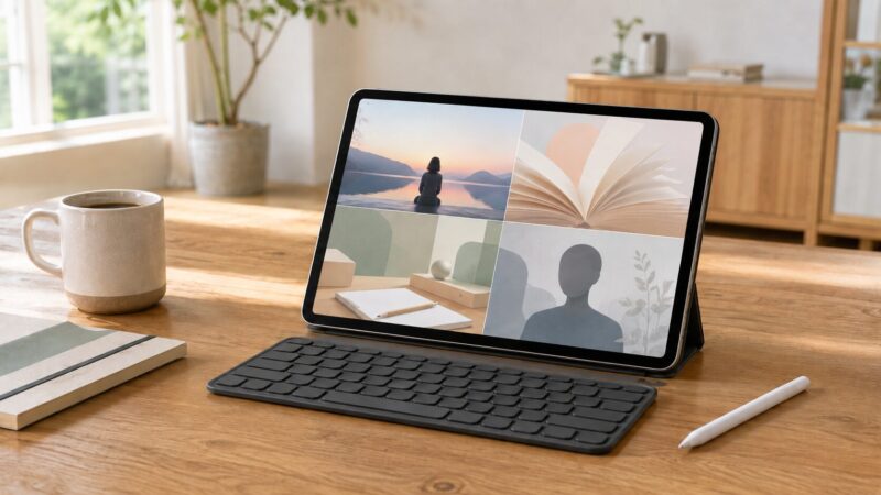動画視聴や学習や文書作成に使いやすいWi-Fiモデルのタブレット
