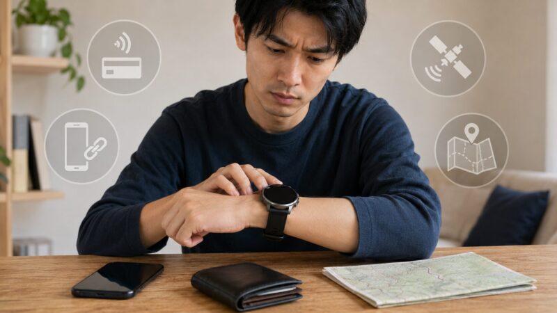 大型スマートウォッチのサイズや機能制限を購入前に確認する日本人男性