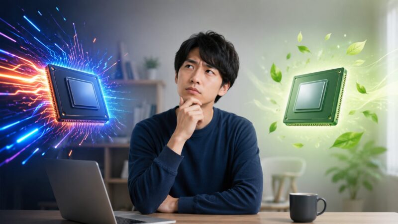 N97とN150の性能寄りと省電力寄りの違いを考える日本人男性
