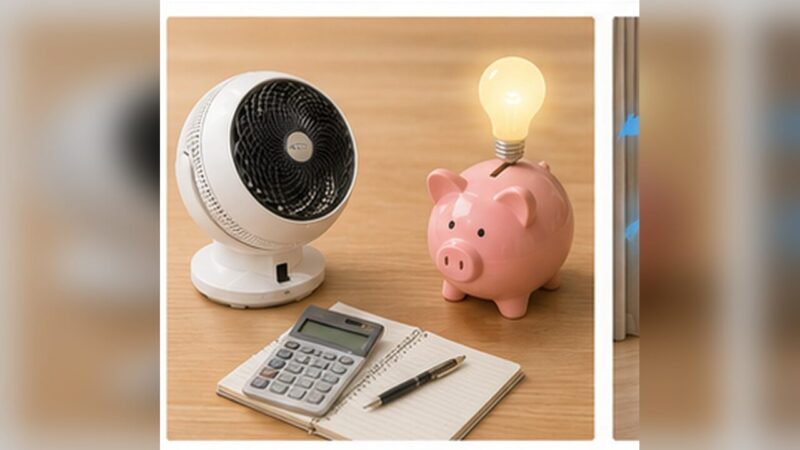サーキュレーターの消費電力と電気代を計算するイメージ