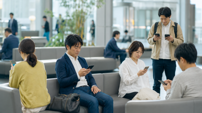 　複数端末の利用者が少数派である様子を表した日本人の集団
