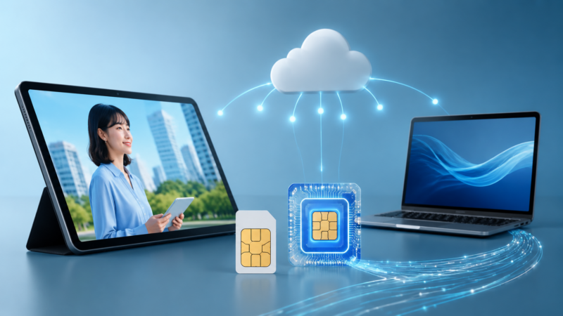 タブレット向けの物理SIMとeSIMを含む通信プランと端末セット