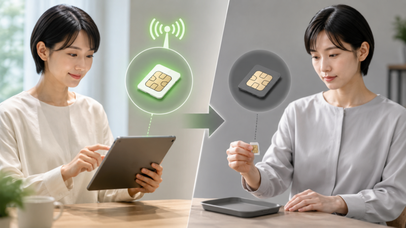 新しいデータSIMの動作確認後に旧回線を解約する流れ