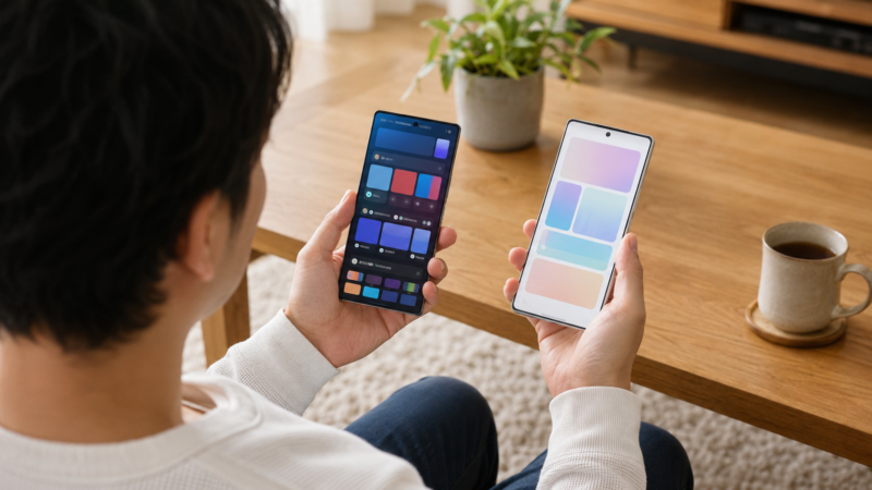 XiaomiのHyperOSとOPPOのColorOSを想定した操作性の比較