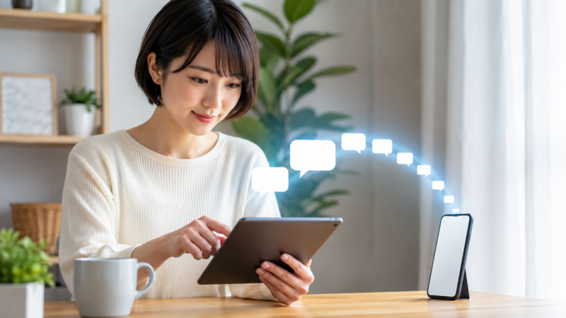 iPhoneからiPadへSMSを転送して確認する利用者