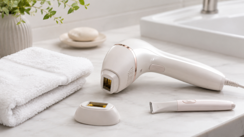 VIOなど細かい部位に使いやすいコンパクトヘッド付き光美容器