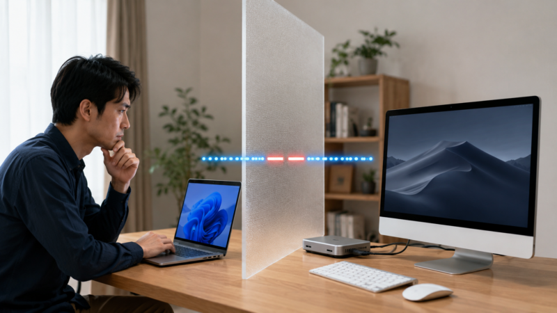 Windows標準RDPではMacへ直接接続できないことを表したイメージ